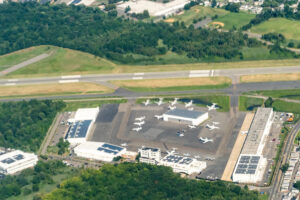 Aerial view of Teterboro Airport in Northern New Jersey