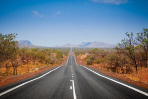 The open road in Kimberly, Western Australia.