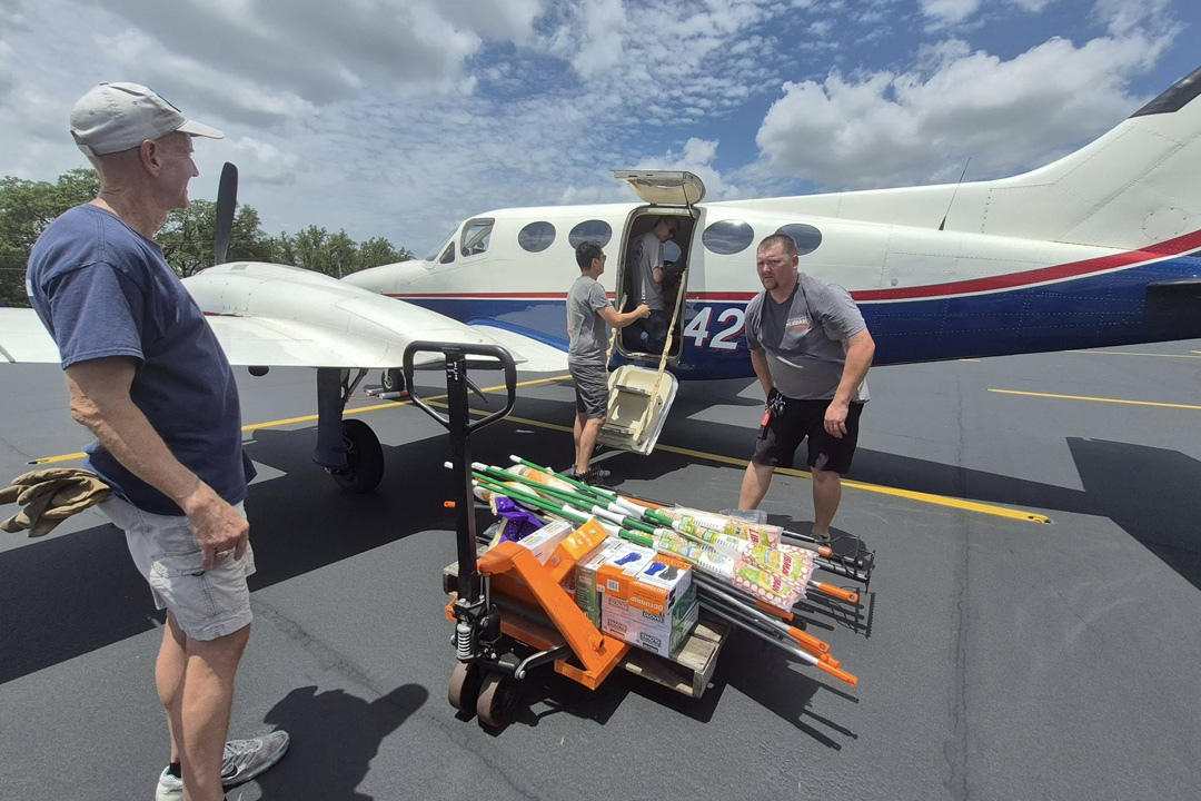 29 aircraft and an incredible team of ground volunteers took to the skies and highways today as part of Operation Airdrop’s ongoing relief mission. | Photo: facebook.com/opairdrop
