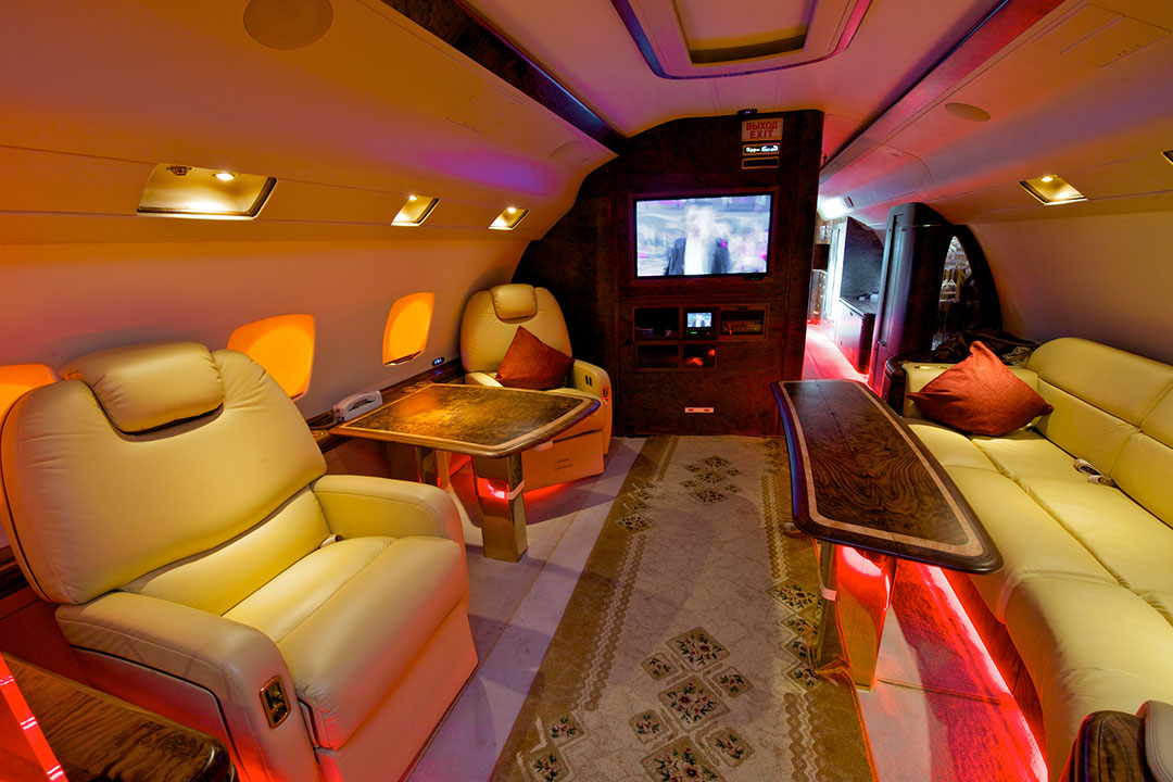 Private jet interior