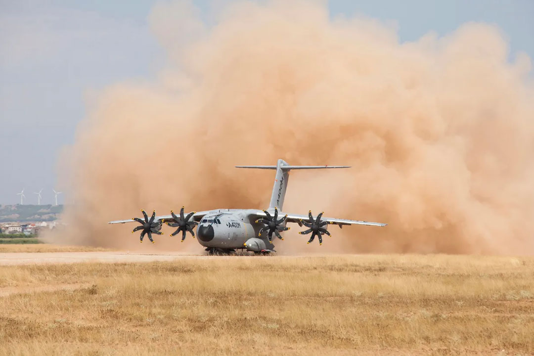 An Airbus A400M Atlas kicks up dusk | Photo: airbus.com