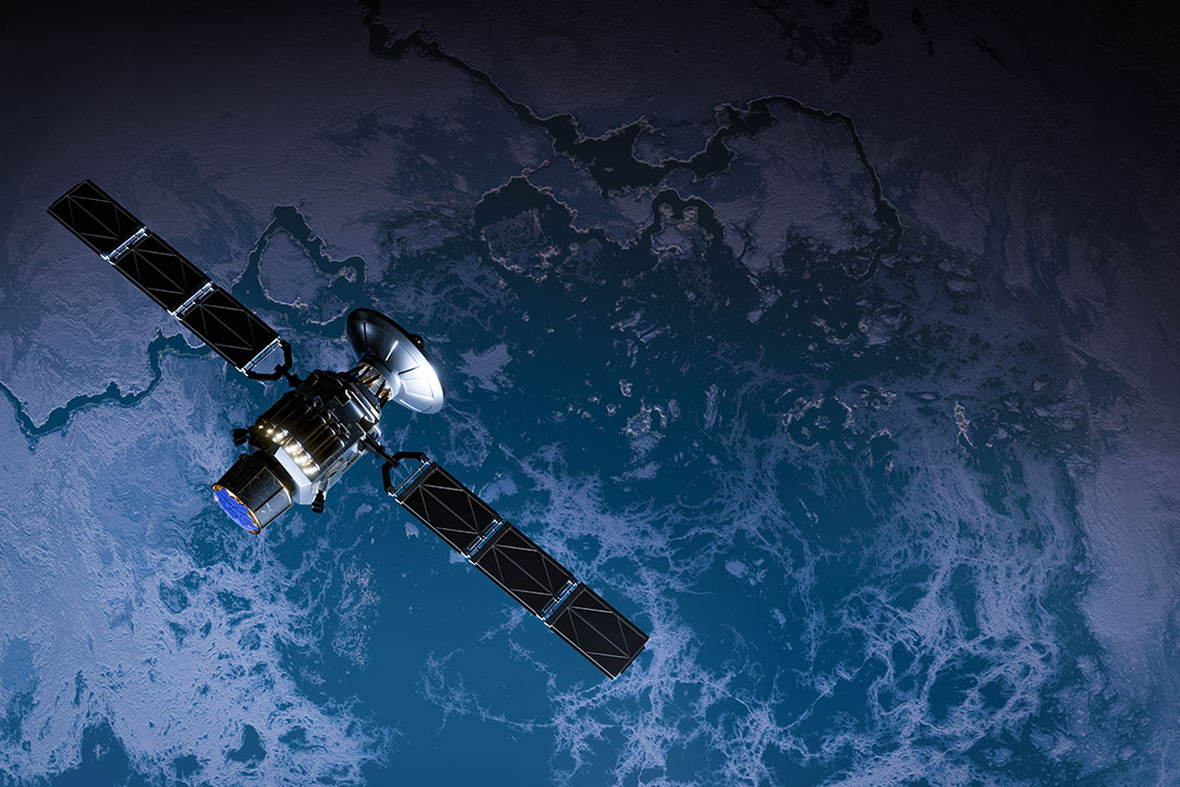 A weather satellites in space.