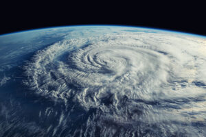 A massive super typhoon pictured from space.
