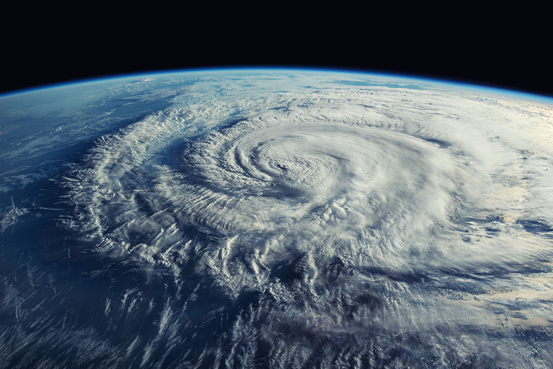 A massive super typhoon pictured from space.