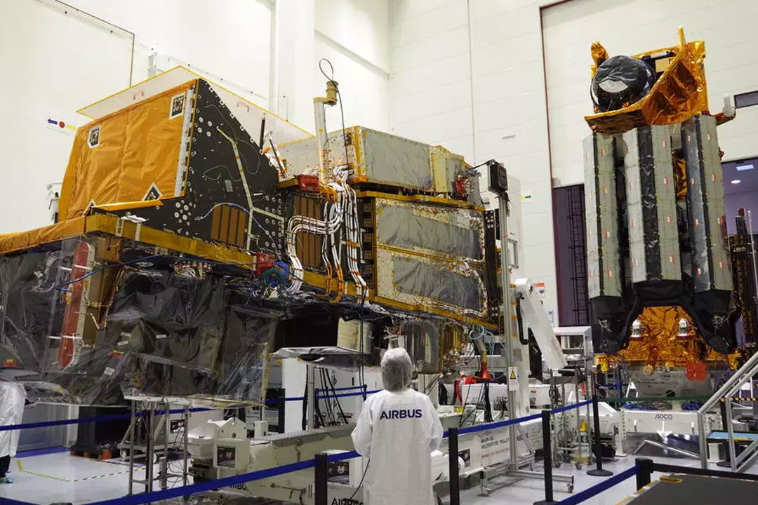MetOp-SG A and B at Airbus' facilities in Toulouse | Photo: airbus.com