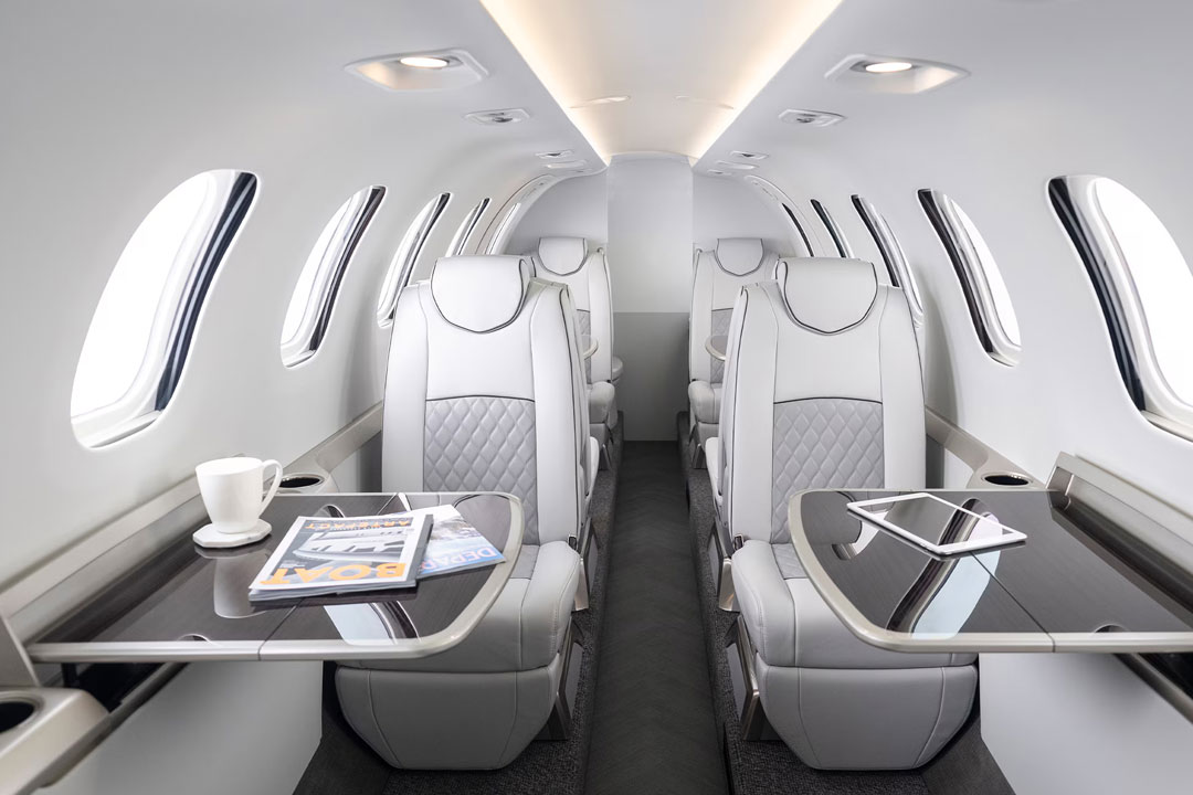 The HondaJet Echelon has a spacious cabin suited for long range travel, with seating for up to 11 occupants. | Photo: hondajet.com