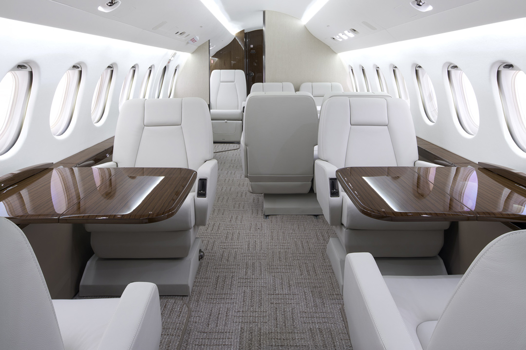 Interior refurbishment on a Falcon 900B | Photo: duncanaviation.aero