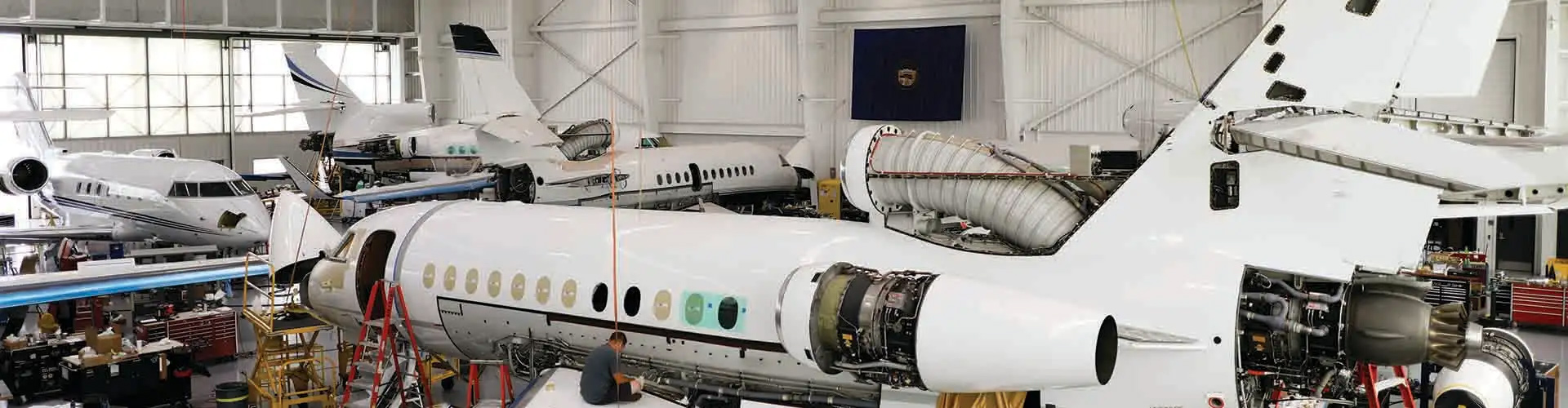Duncan Aviation's MRO locations in Battle Creek, MI; Lincoln, NE; and Provo, UT, are experienced Falcon airframe maintenance facilities | Photo: duncanaviation.aero