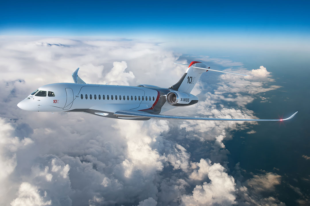 The Falcon 10X boasts a 7,500 nm (13,890 km) range | Photo: dassaultfalcon.com
