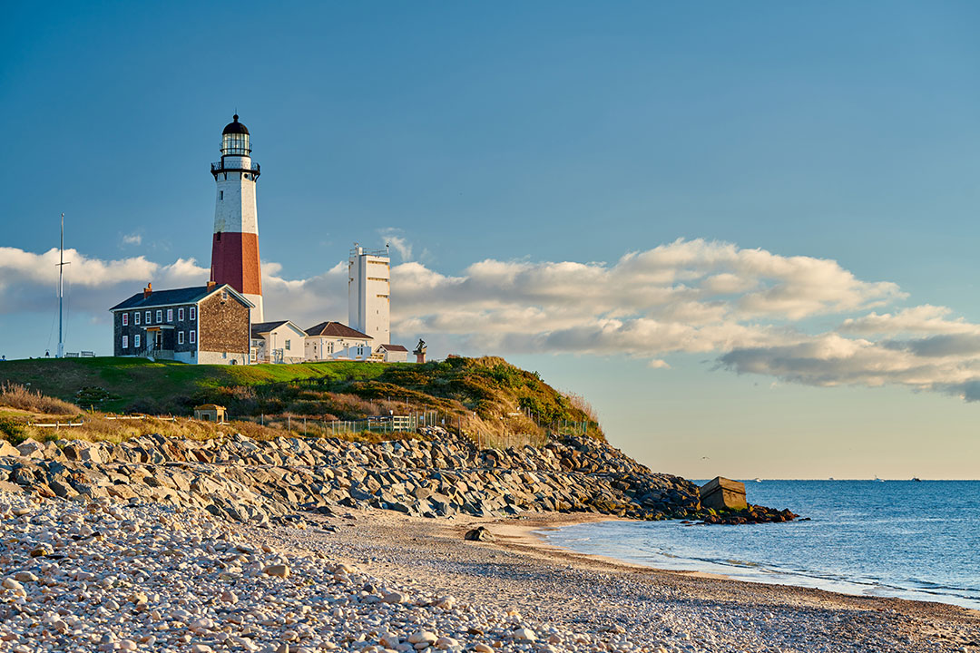 Montauk Lighthouse and beach, Long Island, New York